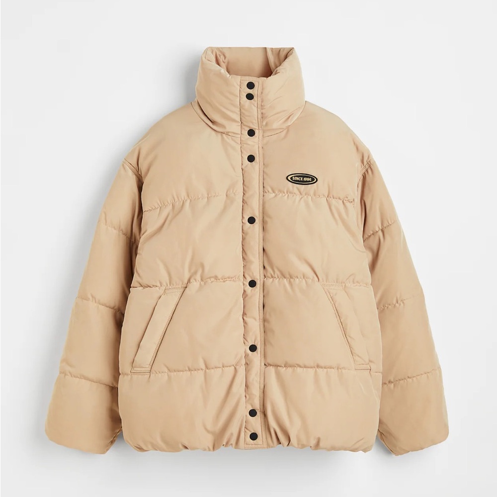 H&M Tan Puffer Jacket Oversized